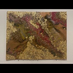 Epoxy and Acrylic painting w/ Gold Leaf